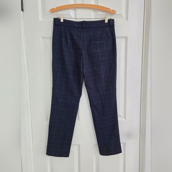 Maje Stylish Trouser Pants Women's Size  38(M) Dark Blue Plaid Straight Leg - Picture 2 of 15